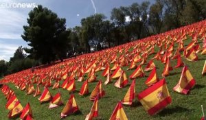 Espagne : des milliers de drapeaux en hommage aux victimes du Covid-19