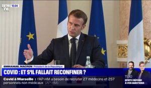 Emmanuel Macron sur les mesure sanitaires: "Chaque mesure prise a un temps de vie de 15 jours car c'est le temps qui permets de voir son efficacité"