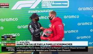 Formule 1 : Lewis Hamilton reçoit le casque le Michael Schumacher en égalant son record (vidéo)