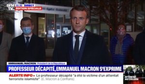 Emmanuel Macron: "Je veux dire à tous les enseignants de France que la Nation sera à leurs côtés pour les protéger"