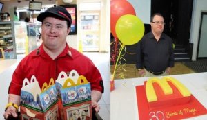 Cet homme atteint de trisomie 21 part à la retraite après 32 ans dans un McDo