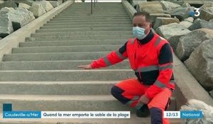 Coudeville-sur-Mer : la marée a emporté 1,50 mètre de sable
