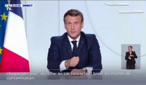 Emmanuel Macron: "J'ai décidé qu'il fallait retrouver à partir de vendredi le confinement qui a stoppé le virus"