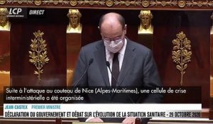 Attentat à #Nice : "La réponse du gouvernement sera ferme, implacable et immédiate", dit  @JeanCASTEX , qui a décidé de porter le plan Vigipirate "au niveau 'urgence attentat' sur l'ensemble du territoire national".