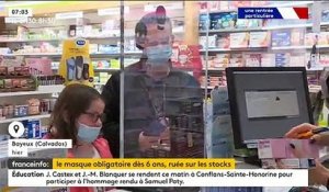 Coronavirus - Avec l’obligation du port du masque dès 6 ans dans les écoles, les parents se sont rués ce week-end dans les pharmacies - VIDEO