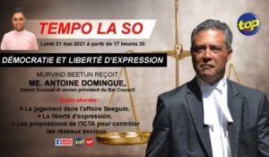 Tempo la So : Démocratie et liberté d'expression Murvind Beetun reçoit Me. Antoine Domingue, Senior Counsel et ancien président du Bar Council