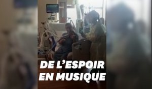 Cet Américain atteint du Covid-19 joue du violon depuis son lit d'hôpital pour égayer les soignants