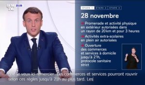 Emmanuel Macron: "Tous les commerces pourront rouvrir" dès le 28 novembre