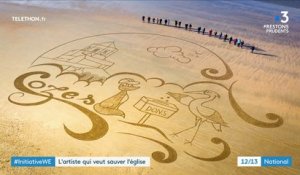 Charente-Maritime : une fresque géante sur le sable pour financer la rénovation d'une église