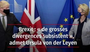 Brexit : « de grosses divergences subsistent », admet Ursula von der Leyen