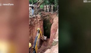 Intervention de 15h pour sauver un éléphant coincé dans un puits