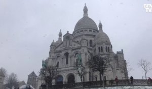 Les images de Montmartre sous la neige ce samedi matin
