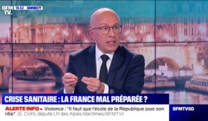 Éric Ciotti (LR): "Il y a eu beaucoup de défaillance, beaucoup de retard et un manque d'anticipation" dans la gestion de la crise sanitaire