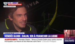 Les premiers mots de Charlie Dalin, premier skipper à franchir la ligne d'arrivée du Vendée Globe