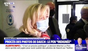 Jugée pour avoir publié des photos de Daech, Marine Le Pen dénonce "un procès politique"