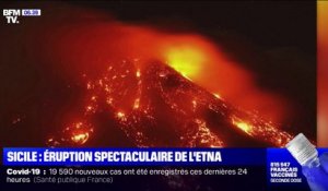 L'impressionnante éruption de l'Etna provoque une pluie de pierres volcaniques en Sicile