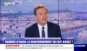 Rixes en Essonne: Nicolas Dupont-Aignan estime "qu'il manque 200 policiers" dans le département