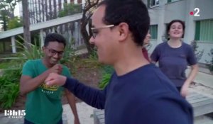 Avec des étudiants bénéficiaires d'une "journée bien-être" 100% solidaire sur le campus d'Aix-Marseille Université