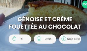 Génoise et crème fouettée au chocolat