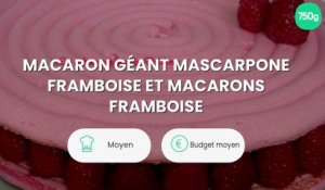 Macaron géant mascarpone framboise et macarons framboise