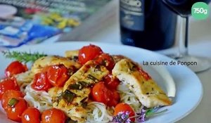 Escalope de poulet au citron et tomates cerise