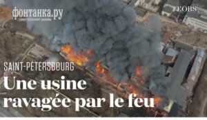 A Saint-Pétersbourg, le feu ravage une usine historique