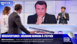 Emmanuel Macron envisage de prendre la parole d'ici la fin du mois pour détailler le calendrier des réouvertures