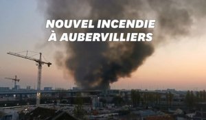 Incendie à Aubervilliers, une colonne de fumée noire visible depuis l'A86
