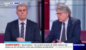 Covid-19: pour Thierry Breton, les vaccins sont "un succès scientifique de l'Europe"