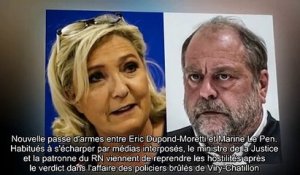 ✅ Eric Dupond-Moretti étrille Marine Le Pen et l'invite « à reprendre ses études de droit »