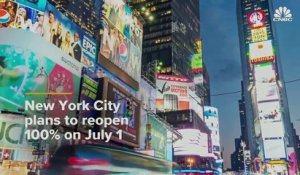 Après des mois de prudence face à une deuxième vague de COVID-19, le maire de New York a annoncé qu'il prévoyait une « réouverture complète » de la ville au 1er juillet