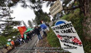 Villefranche-de-Rouergue - manifestation contre la fermeture d'une classe au lycée Beauregard