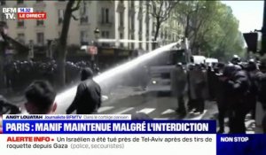 Manifestation pro-palestinienne interdite à Paris: la police disperse les manifestants avec des canons à eau