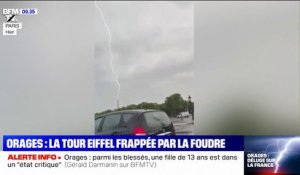 Orages: l'image impressionnante de la Tour Eiffel frappée par la foudre
