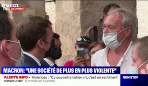 "Vous êtes gonflés": Emmanuel Macron répond à un homme qui l'interpelle sur son bilan