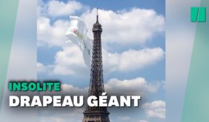 Pourquoi un drapeau géant a été accroché à la tour Eiffel