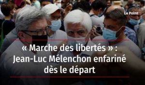 « Marche des libertés » - Jean-Luc Mélenchon enfariné dès le départ