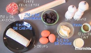 Recette : Tarte chèvre pruneaux