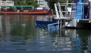 Paris : une ONG présente un bateau de dépollution plastique