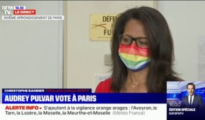 Élections régionales: tête de liste "Île-de-France en commun", Audrey Pulvar vote à Paris