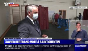 Élections régionales: Xavier Bertrand vote à Saint-Quentin, dans l'Aisne