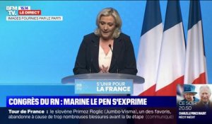 Marine Le Pen réélue présidente du RN: "Cela fait de moi la candidate de notre famille politique à l'élection présidentielle"