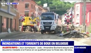 Les images des rues de Dinant en Belgique au lendemain de nouveaux torrents de boue