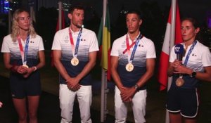 "J'espère qu'on a fait plaisir au public français": les triathlètes médaillés de bronze aux JO de Tokyo racontent leur course