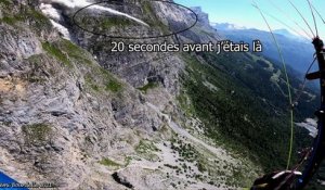 Un éboulement filmé par un parapentiste (Haute-Savoie)