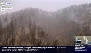 Incendies en Grèce: les images aériennes de l'île d'Eubée dévastée