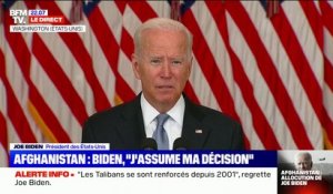 Joe Biden: "Ce qui s'est passé ces dernières semaines a renforcé notre conviction que quitter l'Afghanistan maintenant était la bonne décision"