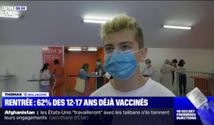 Covid-19: à deux jours de la rentrée, 62% des 12-17 ans ont reçu au moins une dose de vaccin