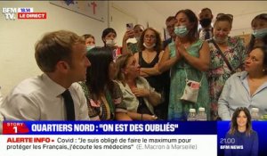 "Ce n'est pas normal que dans les quartiers Nord, on ne bénéficie pas de métro ni de tramway": une habitante de Marseille s'exprime face à Emmanuel Macron