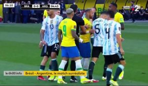 Regardez les images de l'invraisemblable arrêt du match Brésil-Argentine par les autorités sanitaires, cette nuit, au bout de seulement 4 minutes de jeu